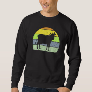 Retro Cow Vintage Cow Spirit Farm Animal 60s 70s Sweatshirt