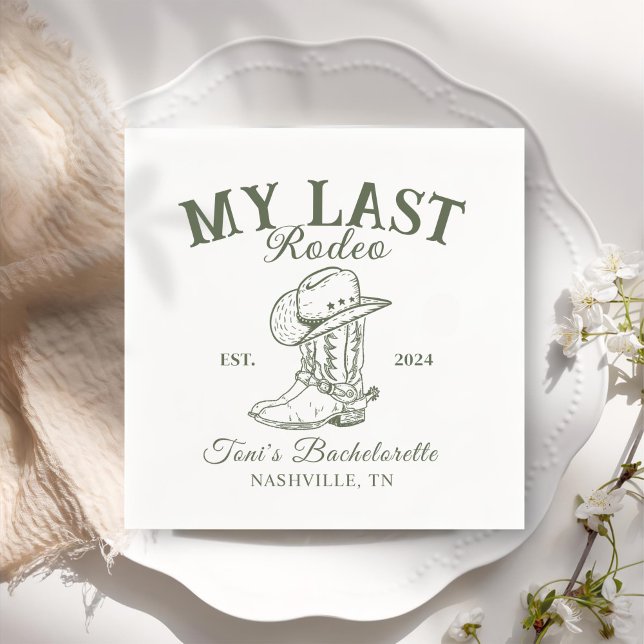 Retro Cowboy Bachelorette Party  Napkin (Creator Uploaded)