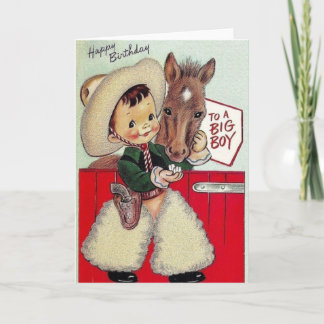 Retro Cowboy Birthday Card For A Big Boy