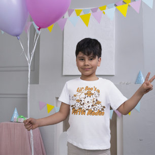 Retro Cowboy Halloween Checkered Pattern Birthday Toddler T-Shirt