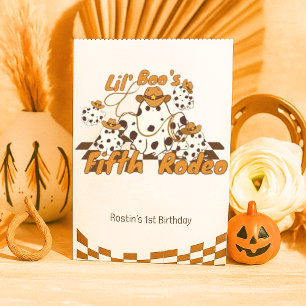 Retro Cowboy Halloween Chequered Pattern Birthday Favour Bag