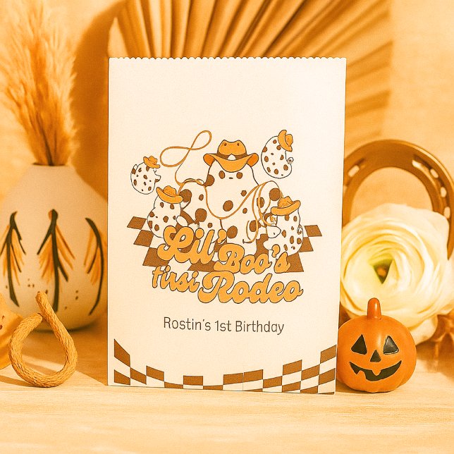 Retro Cowboy Halloween First Rodeo Birthday Favour Bag (Creator Uploaded)