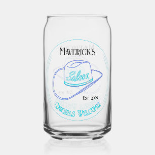 Retro Cowboy Saloon Can Beer Drinkware Can Glass