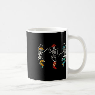 Retro Cowboy Skeleton Cowgirl Dancing Boots Hallow Coffee Mug
