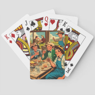Retro Cowboys Comics Playing Cards