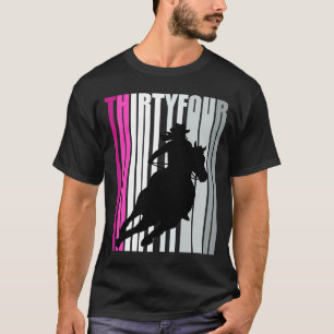 Retro Cowgirl Birthday 34th Rodeo Horse Queen Barr T-Shirt