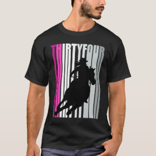 Retro Cowgirl Birthday 34th Rodeo Horse Queen Barr T-Shirt
