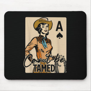 Retro Cowgirl Card Can't Be Tamed Western Country Mouse Pad
