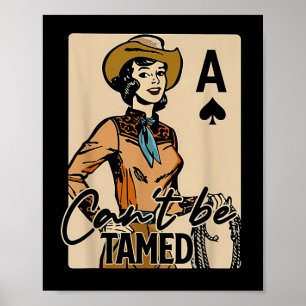 Retro Cowgirl Card Can't Be Tamed Western Country Poster