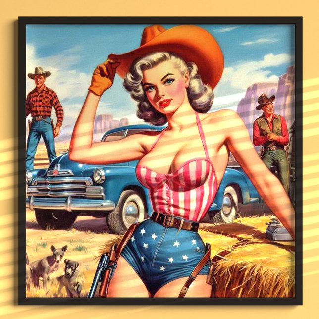 Retro Cowgirl Pin Up Poster (Creator Uploaded)