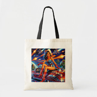 Retro Cowgirl Pin-Up Tote Bag