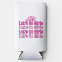 Retro Cowgirl Pink Bride Seltzer Can Cooler