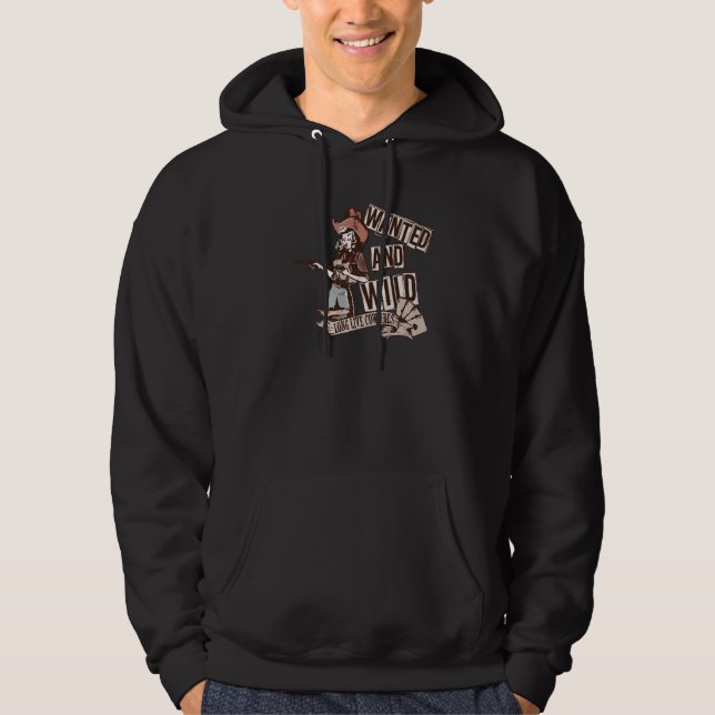 Retro Cowgirl Wanted And Wild Rodeo Mom Western Co Hoodie (Front)