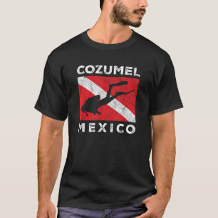 Retro Cozumel Mexico Scuba Dive Vintage Dive Flag T-Shirt