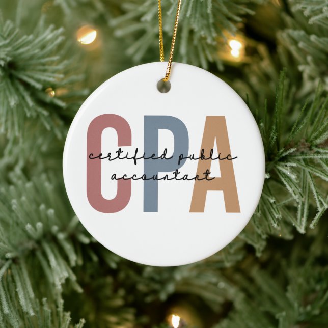 Retro CPA Certified Public Accountant Ceramic Ornament (Tree)