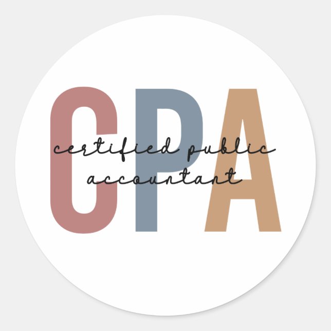 Retro CPA Certified Public Accountant Classic Round Sticker (Front)