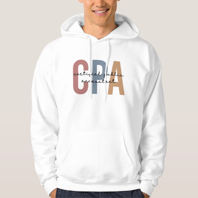 Retro CPA Certified Public Accountant Hoodie (Front)