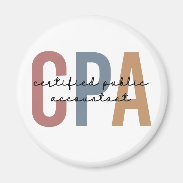 Retro CPA Certified Public Accountant Magnet (Front)