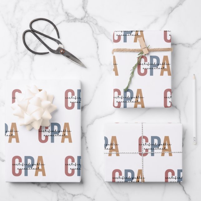 Retro CPA Certified Public Accountant Wrapping Paper Sheet (Front)
