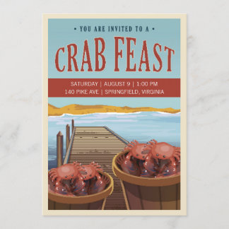 Retro Crab Feast Invite