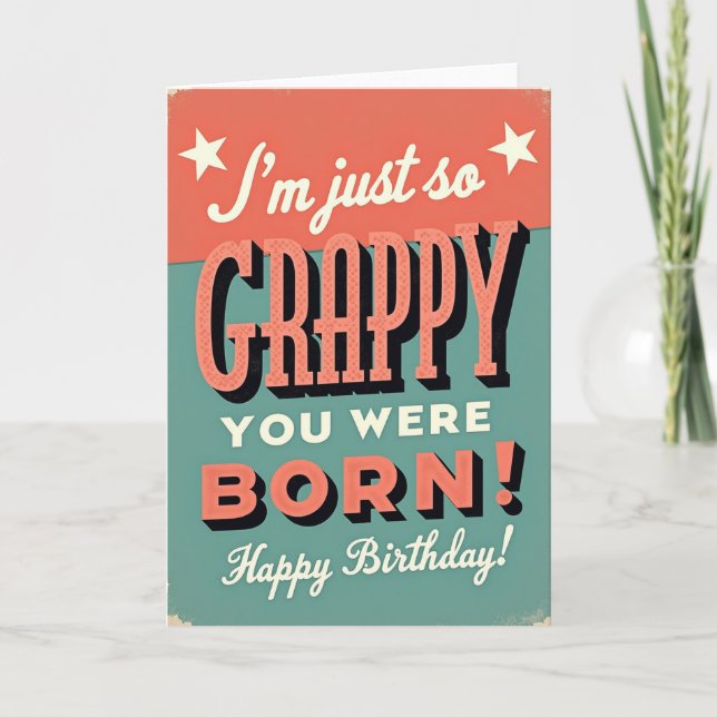 Retro Crappy Birthday Card (Front)