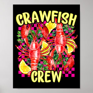 Retro Crawfish Crew Cajun Boil Season For Men Wome Poster