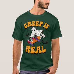 Retro Creep It Real Halloween Ghost, Funny Spooky T-Shirt