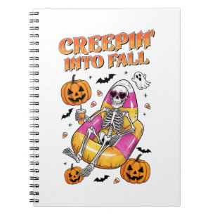 Retro Creepin into Fall Halloween Notebook