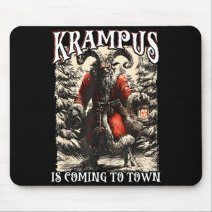 Retro Creepmas Krampus Is Coming To Town Dark Humo Mouse Pad