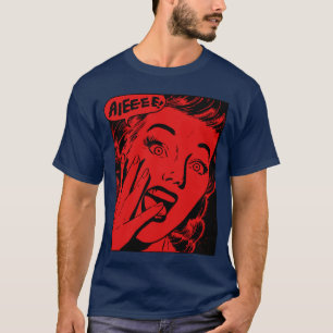 Retro Creepy Halloween Scream Horror Girl Screamin T-Shirt