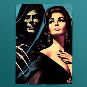 Retro Creepy Woman Tissue Paper