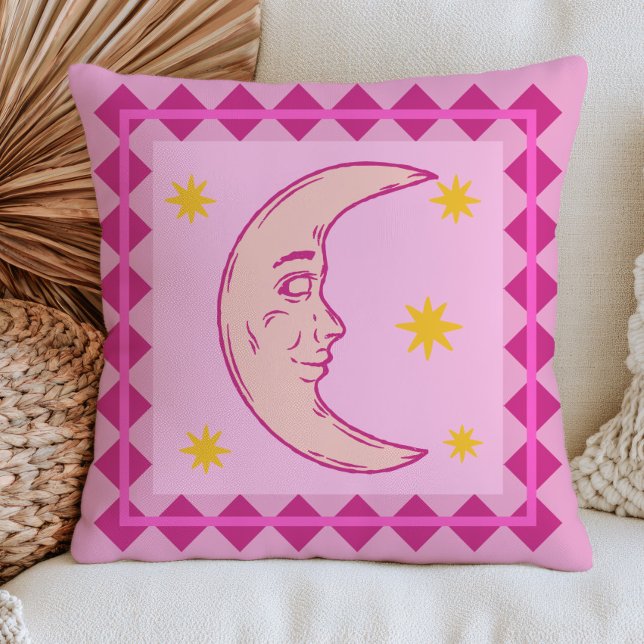 Retro Crescent Moon Celestial Lavender Cushion (Creator Uploaded)