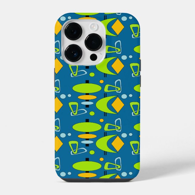 Retro Crescent Totem Shapes iPhone Case (Back)