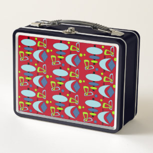Retro Crescent Totem Shapes Metal Lunch Box