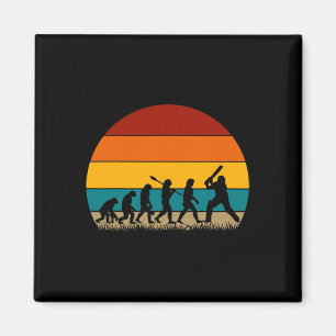 Retro Cricket Evolution - Funny Cricket  Magnet