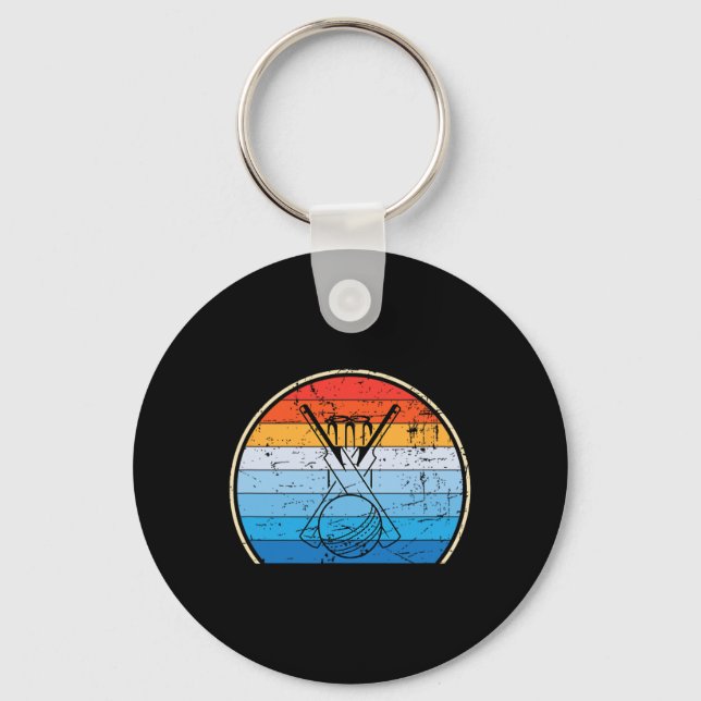 Retro Cricket  Key Ring (Front)