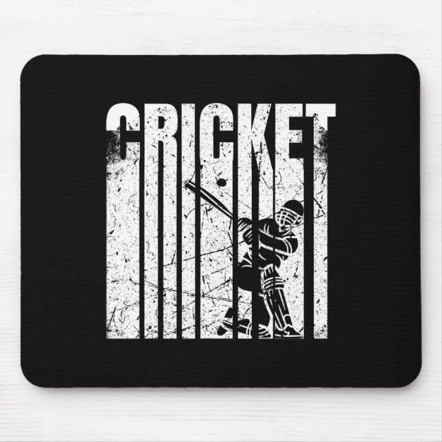 Retro Cricket Player Tter Design  Mouse Pad (Front)