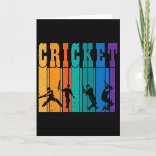 Retro Cricket Players I Vintage Colors Cricket Card