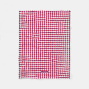 Retro crimson red purple houndstooth plaid pattern fleece blanket