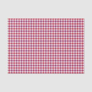 Retro crimson red purple houndstooth plaid pattern tissue paper