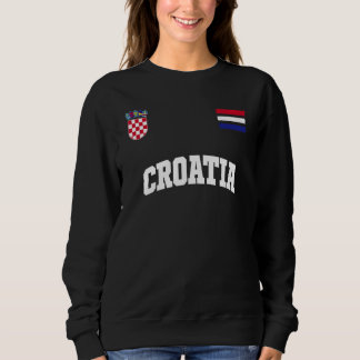 Retro Croatia Croatian Flag Hrvatska Pride Sweatshirt