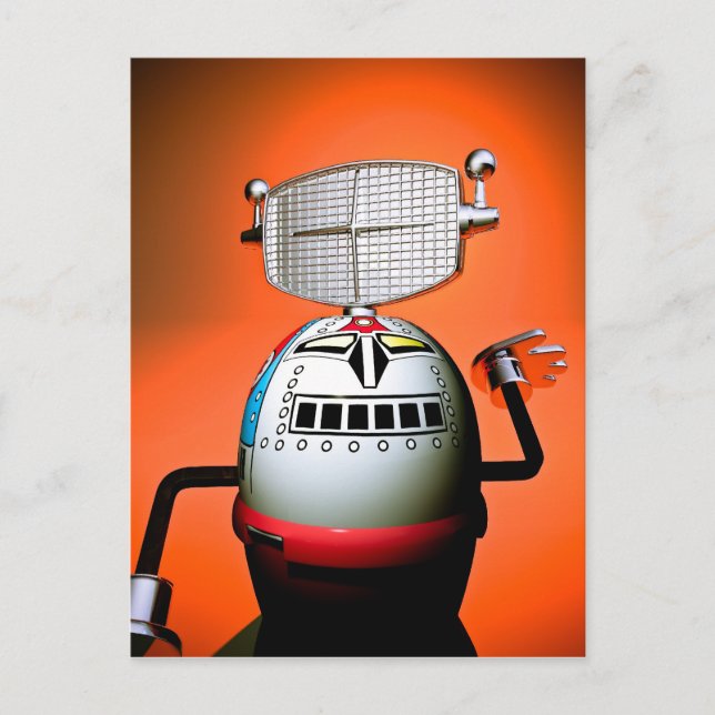 Retro Cropped Toy Robot 03 Postcard (Front)