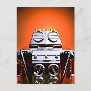 Retro Cropped Toy Robot 04 Postcard