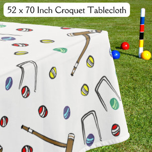 Retro Croquet Party Cute Vintage-Inspired Picnic Tablecloth