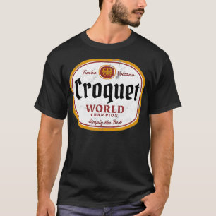 Retro Croquet World Champion Vintage Logo Design T-Shirt