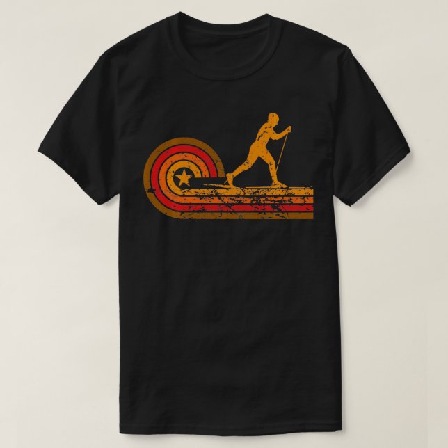 Retro Cross Country Skier Vintage Skiing  T-Shirt (Design Front)