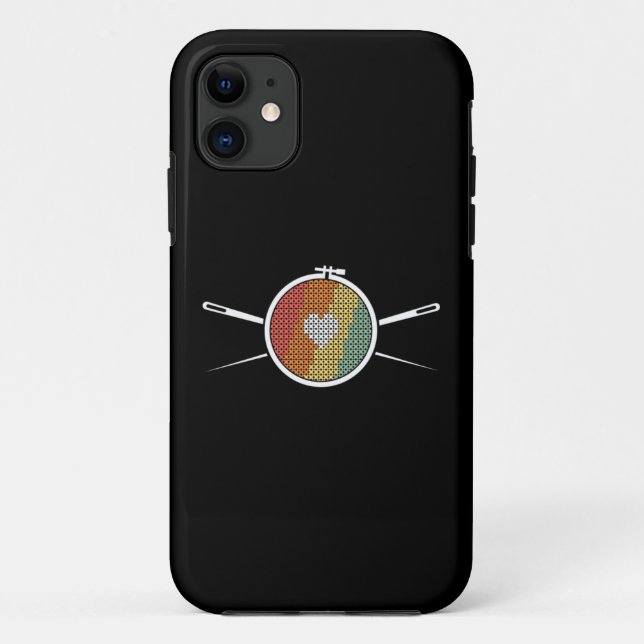 Retro Cross Stich Case-Mate iPhone Case (Back)