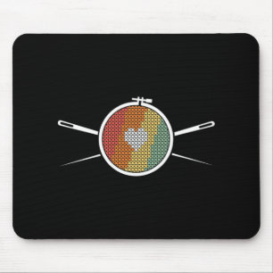 Retro Cross Stich Mouse Pad