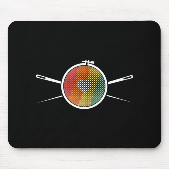 Retro Cross Stich Mouse Pad (Front)