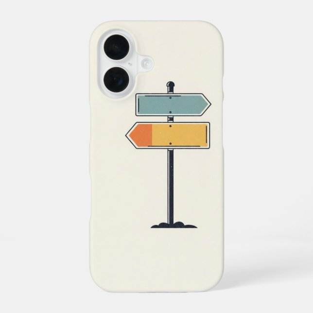 Retro Cross-Street Signpost iPhone 16 Case (Back)